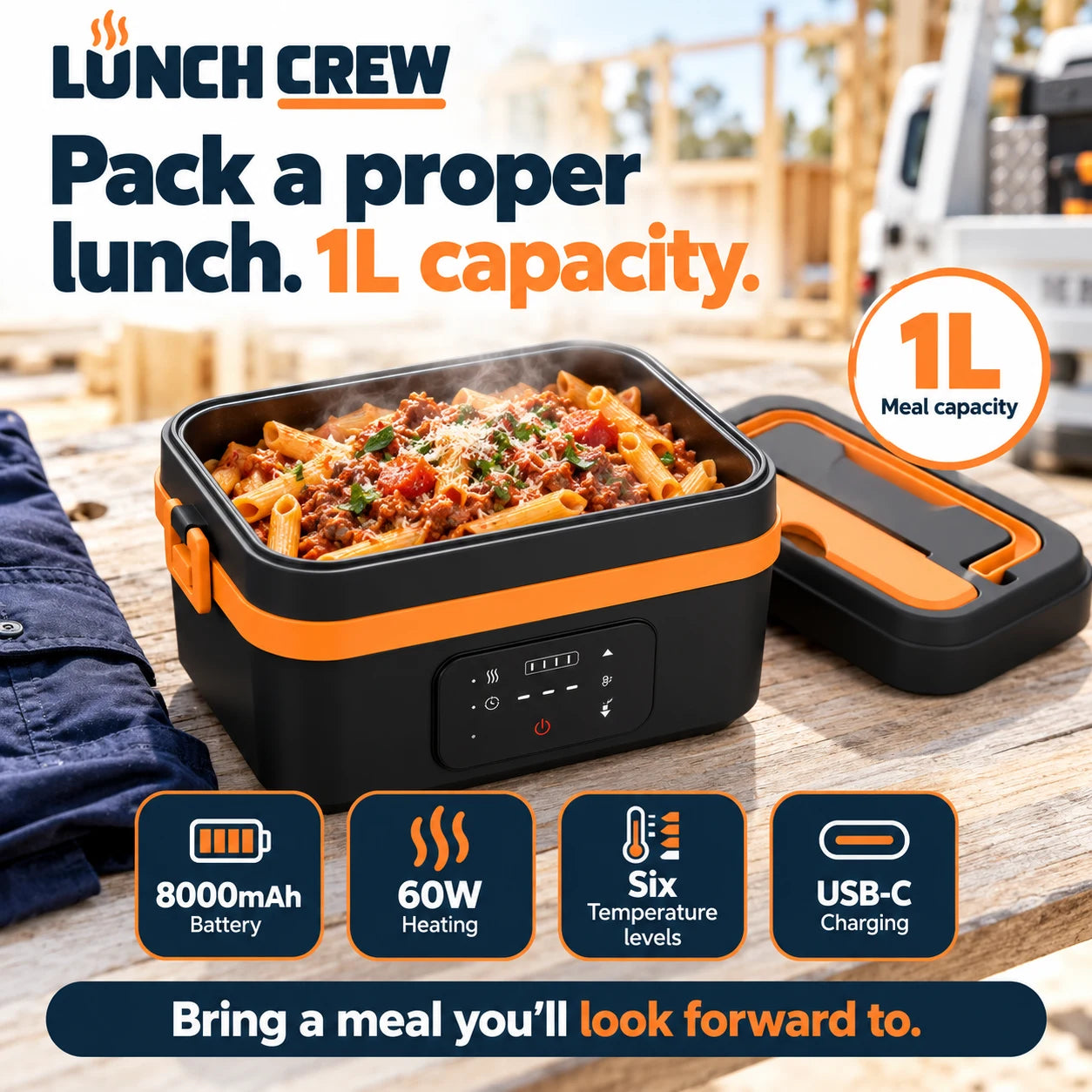 One litre meal capacity